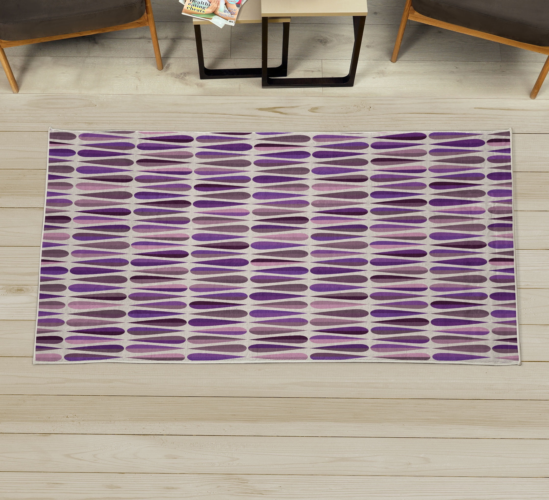 Retro Decorative Rug, Sixties and Seventies Style Geometric Round ...