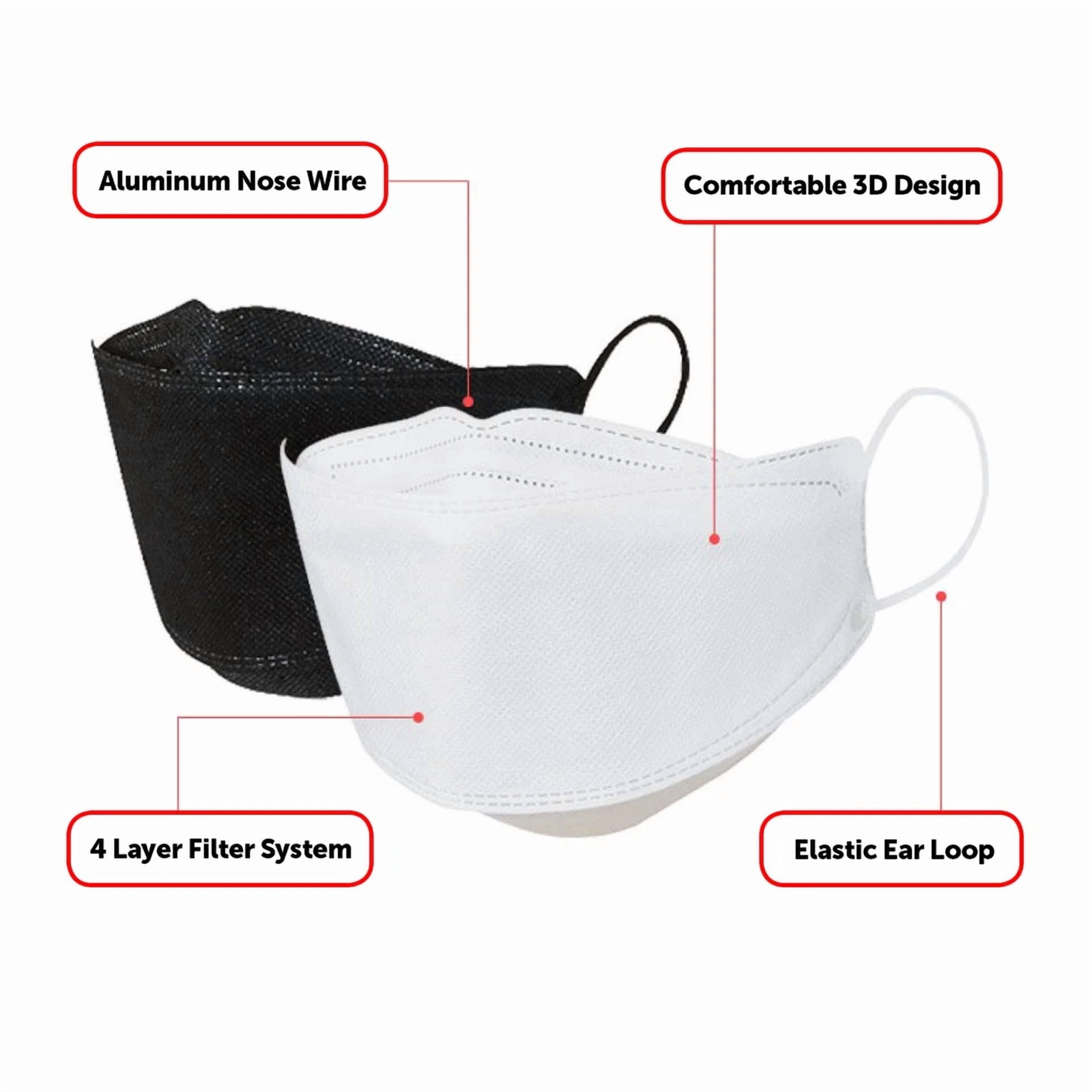 CRESTIN- 10 Pack Kf94 White Protective Face Mask Adult Made In Korea Kfda Approved