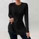 thumbnail image 1 of ICHUANYI Clearance Women's Fashion Solid Color Round Neck Long Sleeve Casual Top ICHUANYI "ICHUANYI", 1 of 7