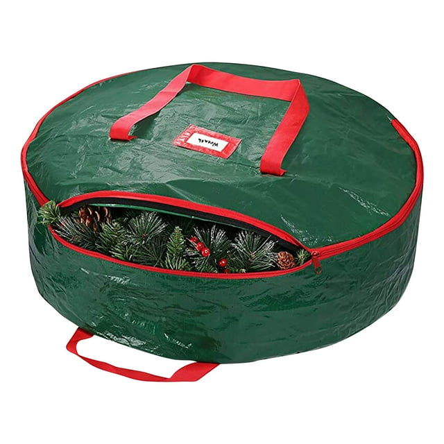 Kayannuo Sac de Rangement pour Arbre de Noël Décorations de Noël Liquidation Résistant à l'Eau Sac de Couronne de Noël