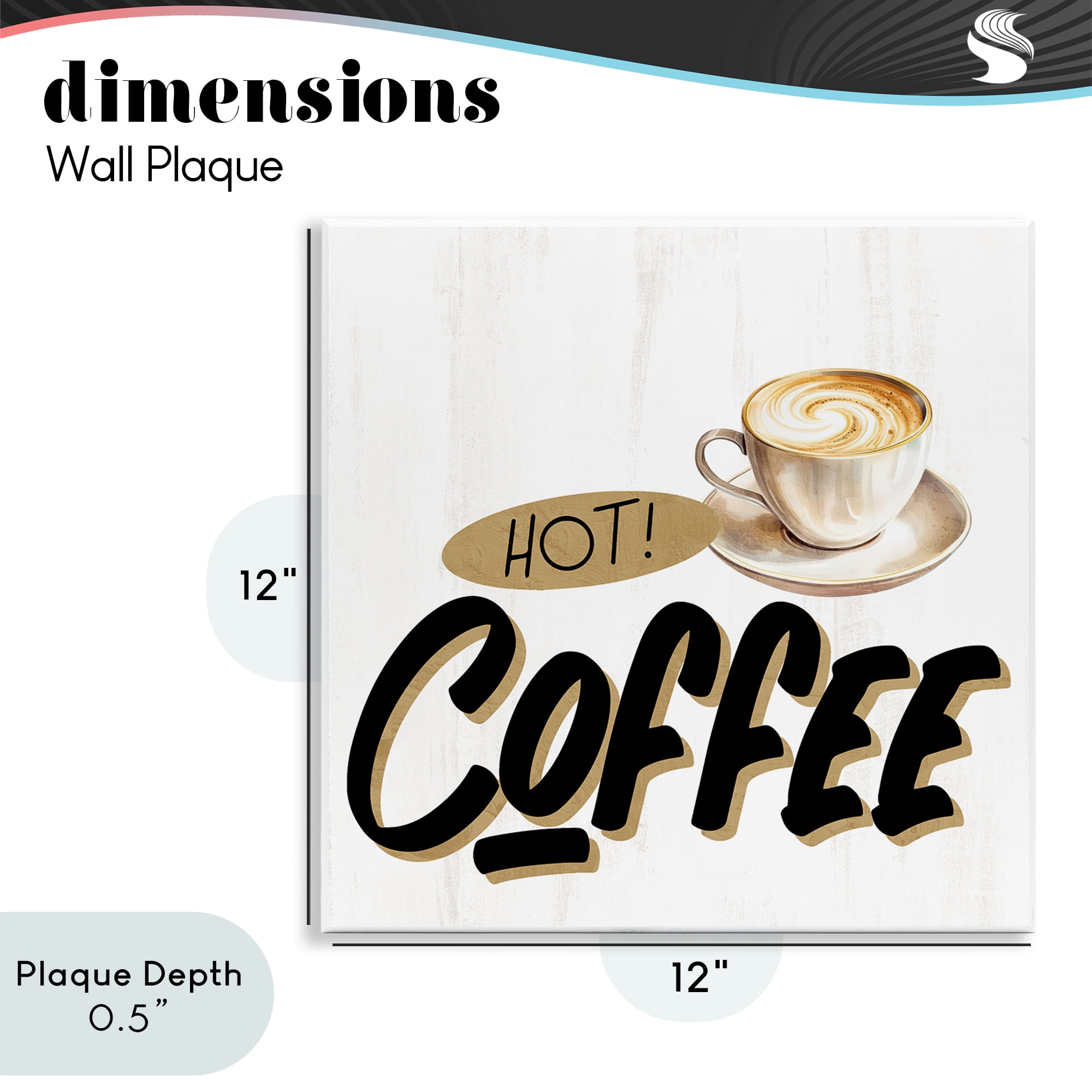 Stupell Industries Retro Fresh Hot Coffee Wall Plaque Art, design by Kim Allen