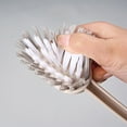 thumbnail image 5 of Long Handle Floor and Toilet Cleaning Brush with Washable PVC Bristles for Bathroom and Kitchen in White, 5 of 7