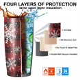 thumbnail image 7 of 20oz Tumblers Red and Black Christmas Snowflake Pattern Stainless Steel Vacuum Insulated Double Wall Travel Tumbler Cups Mug with Lid and Straw,Cleaning Brush for Cold & Hot Drinks, 7 of 7