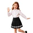 thumbnail image 4 of Fozruso School Uniform Skirts for Girls Stretch High Waist Basic Flowy A-Line Skirts for Kids Casual School(Black), 4 of 6
