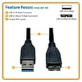 thumbnail image 3 of Tripp Lite U326-001-BK USB 3.0 SuperSpeed Device Cable A to Micro B M/M Black, 1 ft., 3 of 7
