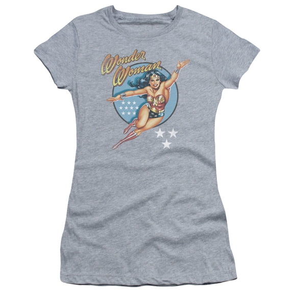 Dco - Wonder Woman Vintage - Juniors Teen Girls Cap Sleeve Shirt - Small