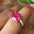 thumbnail image 5 of Natural Pink Ruby Gemstone Ring, 925 Sterling Pure Silver Ring, Charm Ring, Healing Crystal Stone Ring, Pink Stone Ring, Women Ruby Ring,..., 5 of 5