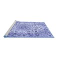 thumbnail image 2 of Ahgly Company Machine Washable Indoor Round Medallion Blue Traditional Area Rugs, 6' Round, 2 of 4