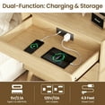 thumbnail image 2 of NEGYLIM 3-Drawer Nightstand with Hidden Charging Station, Wood Bedside Table 25" Height x 24" Width, Bedroom Furniture End Table, 1-Pcs, 2 of 10