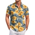 thumbnail image 3 of HAJWOH Hawaiian Shirt for Men Casual Button Down Short Sleeve Summer Beach Shirts Loose Fit Floral Print Tropical Tops, 3 of 7