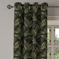 thumbnail image 3 of Ambesonne Leaf Print Grommet Curtain, Art Jungle Banana Leaves, 50"x72", Olive Green and Charcoal Grey, 3 of 5