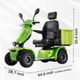 thumbnail image 3 of QEEKA Heavy Duty Electric Mobility Scooter,1000W 4-Wheel All Terrain Powered Scooter for Seniors & Adults，Green, 3 of 10