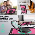 thumbnail image 3 of For Samsung Galaxy Tab A9+/A9 Plus Case 11 inch, 360 Rotating Shockproof Cover with Stand, Handle, Shoulder Strap (2023, SM-X210/X216/X218), Rose Panel, 3 of 7