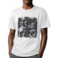 thumbnail image 6 of Skull Vintage Men's T Shirts T-Shirt for Men Crew Neck Tees Cotton Tops, White, 3XL, 6 of 7