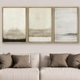 thumbnail image 2 of PixonSign Framed Canvas Print Wall Art Set Minimal Gray Tan Paint Stroke Landscape Abstract Shapes Digital Art Modern Art Decorative Boho Calm/Zen - 16"x24"x3 Natural, 2 of 5