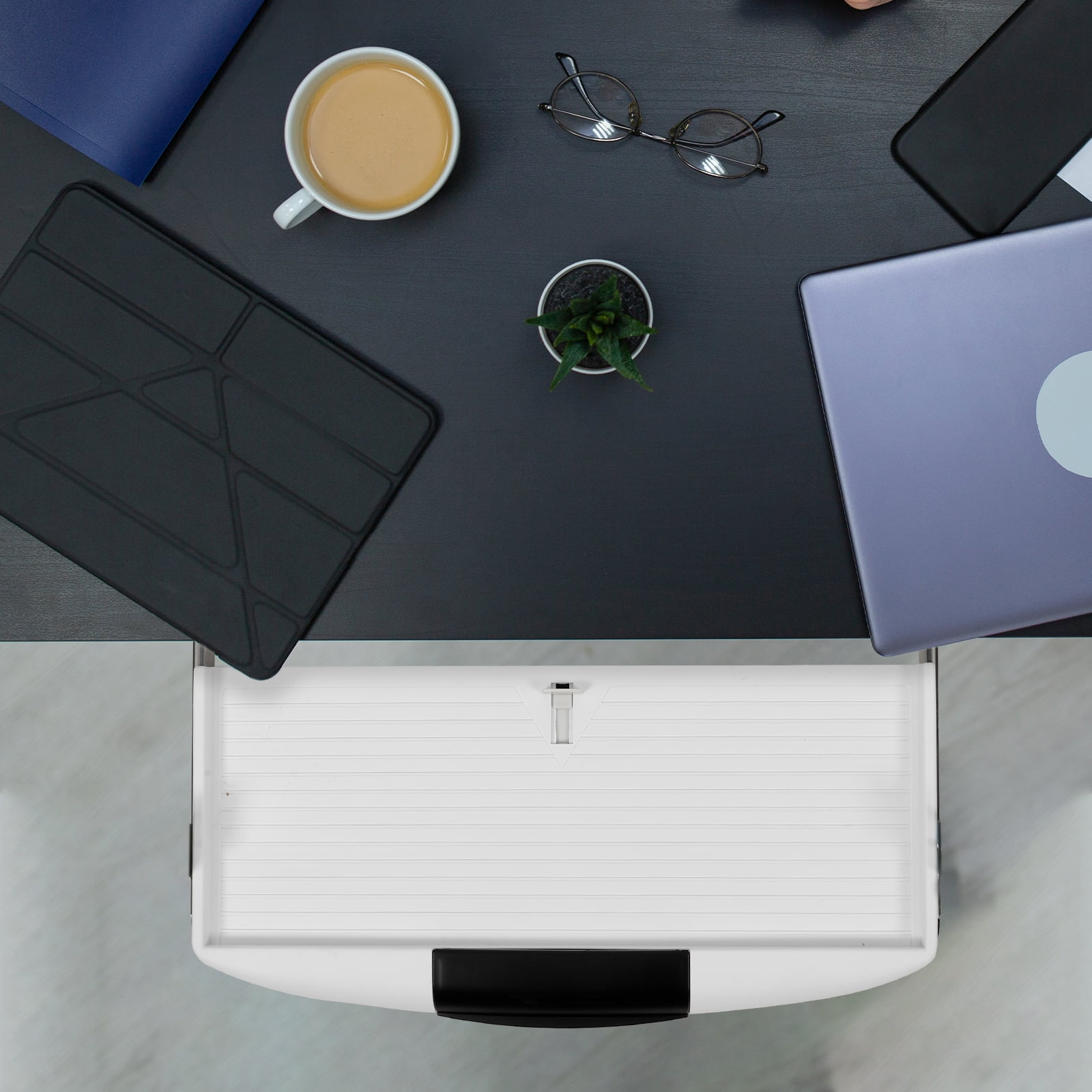 HOMEMAXS Under Desk Keyboard Tray Hidden Drawer Keyboard Tray Office Sliding Keyboard Mouse Holder