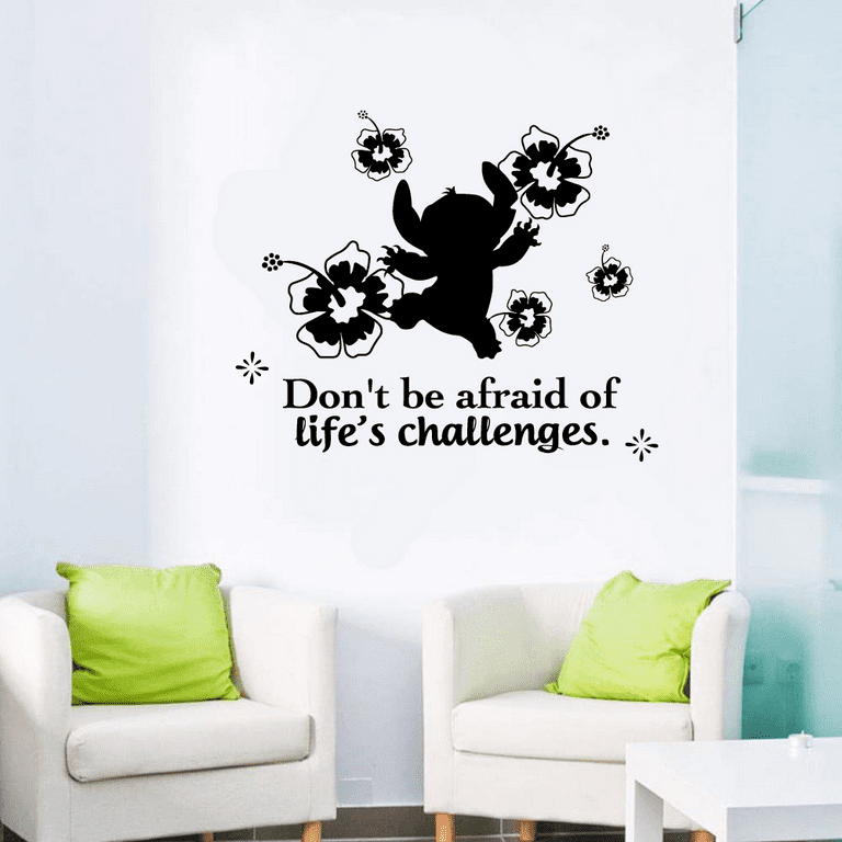 Life Challenges Quote Lilo and Stitch Disney Cartoon Wall Sticker