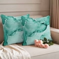 thumbnail image 2 of Turquoise Marble Outdoor Waterproof Pillow Covers, Nature Marble Stone Ripple Modern Art Decorative Square Throw Pillowcase Sofa Cushion Sham for Patio/Couch/Chair, 16"x16" 2 Pack, 2 of 8