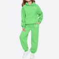 thumbnail image 3 of Zefriona Kids Thermal Fleece Heart Graphic Hooded Sweatshirt and Matching Jogger Pants Set 2-13Y Mint Green Size 10, 3 of 3