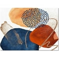 thumbnail image 2 of Mid Century Terracotta Abstract Geometry Area Rug, Burnt Orange Navy Block Gold Line Living Room Rugs, Easy Clean Carpet Washable Indoor Non-Slip Rug for and Decor,5x7ft, 2 of 6