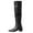 Black, variant on SKIYLEVZ Knee-High Boots for Women Combat Boots Winter Cold Weather Shoes for Outdoor Winter Adventures Block Heel Stretch Figure Flattering Round Toe Side Zip