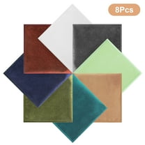 TSV 8pcs Handkerchiefs for Men, 9.6 x 9.6" Classic Plain Pocket Square, Soft Cotton Hankies