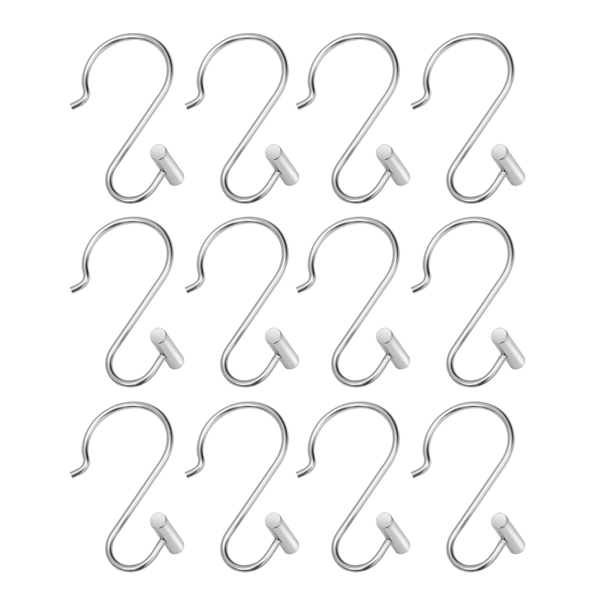 Utopia Alley Shower Rings Hooks, Shower Curtain Rings Hooks for Bathroom, Rust Resistant Shower Curtain Hooks Rings, Set of 12, Chrome
