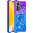 thumbnail image 3 of Clear Case for Xiaomi 12 Lite (Not Xiaomi 12) with Kickstand for Girls Women, Floating Liquid Holographic Sparkle Glitter Case Bling Gradient Quicksand Cover for Xiaomi 12 Lite JB Purple Navy, 3 of 14
