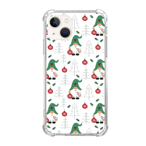 Christmas Gnomes Berries Case Compatible with iPhone 14,Aesthetic Art Design TPU Full Cover Shock-proof Case