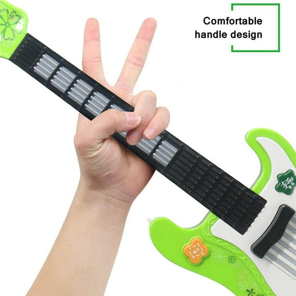 Children's Simulation Musical Instrument Safety Multifunctional Electric Guitar Bass Surround Sound Playable Musical Instrument with Colorful Lighting Design for Children Playing