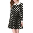 thumbnail image 3 of MODA NOVA Juniors Peter Pan Collar Long Sleeves Above Knee A Line Dress, 3 of 8