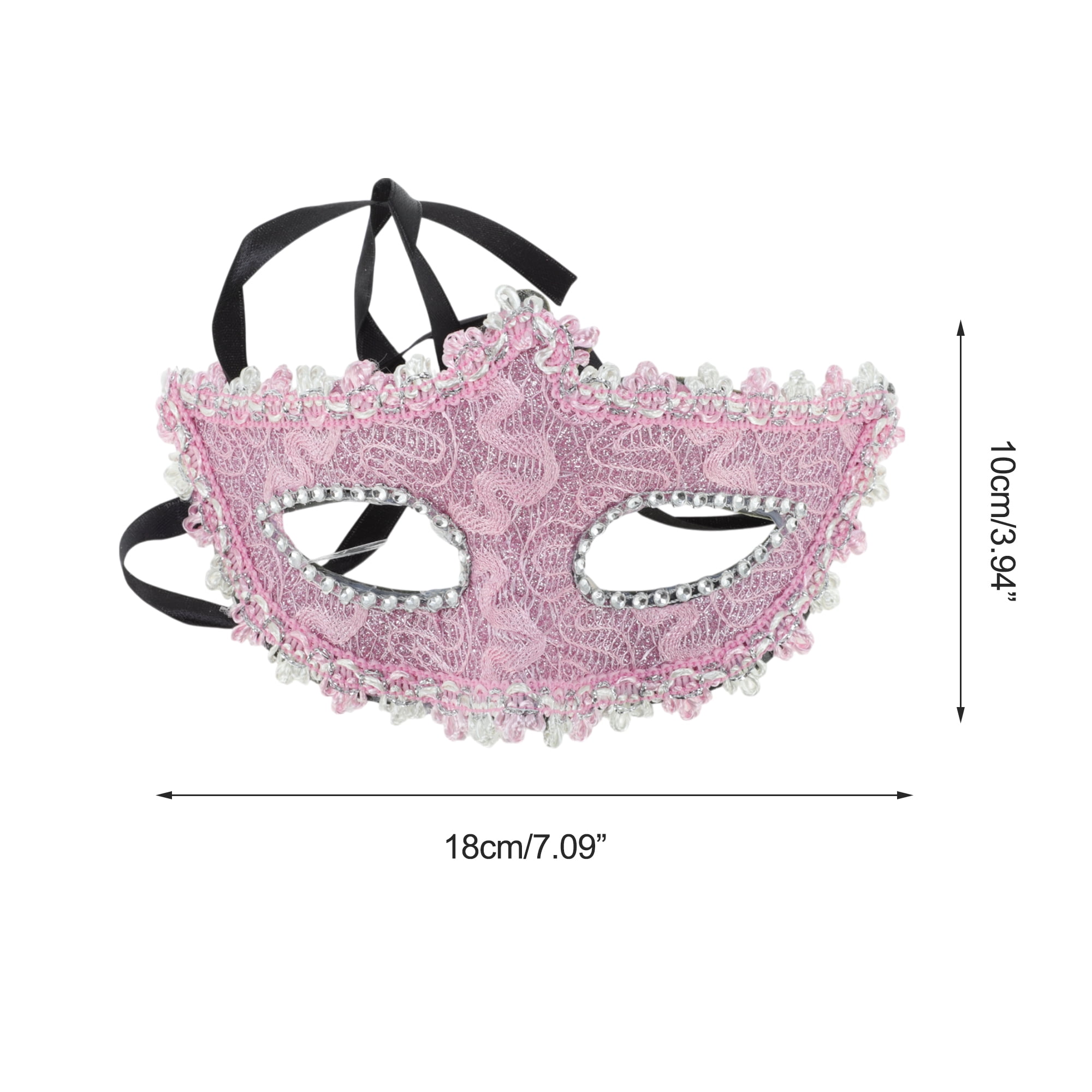 Unique Bargains 1 Box Pointed Head Dragon-Design Half Face Mask Light Pink
