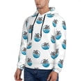 thumbnail image 3 of Pofeuu Turtle Print Mens Casual Hooded Collar Drawstring Hoodies Pullover Sweatshirts Casual Long Sleeve Shirts-Large, 3 of 7