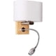 thumbnail image 1 of Aplique de pared de madera con interruptor, aplique de pared LED flexible de 3 W, lámpara de lectura de color blanco cálido, luz de noche, lámpara de noche, pantalla de cristal blanco, foco de pared, 1 of 5