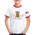 thumbnail image 5 of Kids USA 250th Anniversary Stars and Stripes Graphic T Shirt for Boys Crew Neck Short Sleeve Casual Summer Tee White 4 Years-5 Years, 5 of 5