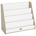 thumbnail image 1 of ECR4Kids Colorful Essentials 4-Tier Book Display Stand, White and Maple, 1 of 2