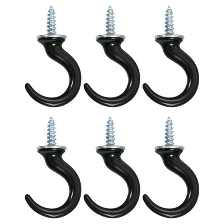 

Uxcell 1.9 x 1.1 Ceiling Hook Screw-in Ceiling Orchid hook Zinc Alloy Black 6Pcs