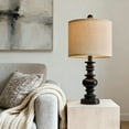thumbnail image 4 of Oneach 20" Retro Black Table Lamps Set of 2 for Living Room Bedroom Nightstands Bedside Lamps Resin, 4 of 9