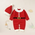 thumbnail image 2 of Ketyyh-chn99 Boys Christmas Sweater My First Christmas Baby Boy Girl Outfit Knit Sweater Letter Embroidery Sweaters Newborn Toddler Infant Pullover Size for 0-3 Months,Red, 2 of 9