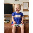 thumbnail image 5 of Cenuakty Toddler Girls Back to School Outfit Embroidery Short Sleeves T-Shirt and Side Bows Elastic Shorts Set, 5 of 9