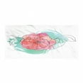 thumbnail image 1 of Pink Leaves Gym Towel, Camellia in Grunge Watercolor Effect, One-Sided Quick Dry Microfiber for Beach Fitness & Swimming, 60" x 30", Turquoise Coral, by Ambesonne, 1 of 2