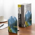 thumbnail image 5 of Zufioo Majestic Deer Mountain Lake Print Wooden Bookends, Metal Bookshelf Non-slip Bookends, Home Furnishings Suitable for Bookcases Offices, 5 of 8