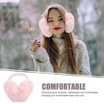 thumbnail image 2 of PAMINGONO 1Pack Women Winter Ear Muffs Pink Artificial Furs Foldable Design Round Ears Shape, 2 of 8
