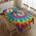 thumbnail image 2 of Colorful Tie Dye Mandala Pattern Rectangle Tablecloth 60"x84",Waterproof Polyester Rectangle Table Cloth, Wipeable Spillproof Polyester Tablecloth for Dining, Camping, Indoor and Outdoor, 2 of 5