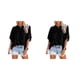 thumbnail image 2 of Camisa de media manga Qarigey Blusa de encaje fresca Negro S M L XL XXL 3XL, 2 of 6