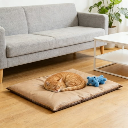 TanSiDing Premium Pet Bed Mat Waterproof Leather Dog Cat Bed Anti-Skid Non-Slip Cushion Soft Comfortable Pet Sofa Pad for Indoor Sleeping Durable Pet Lounger for Small Medium Dogs and Cats