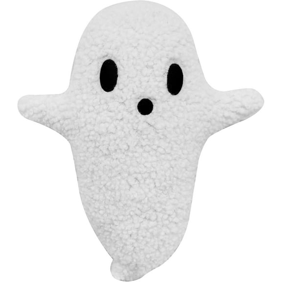 2025 Halloween Ghost Pillow, 11.8" Soft Plush White Ghost – 2-in-1 Decorative Huggable Cushion for Sofa, Bed, Halloween Party,White,A