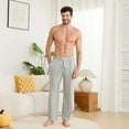 thumbnail image 2 of Vulcanodon Mens Pajama Pants Cotton Lightweight Sleep Lounge Pants PJ Bottoms with Pockets and Button Fly, 2 of 5