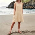 thumbnail image 6 of Women's Sleeveless Striped Summer Dress, Round Neck Casual Pullover Sundress, 6 of 8