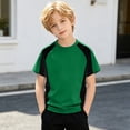 thumbnail image 2 of WENXIAOO T-Shirts à Manches Courtes pour Garçons, T-Shirts d'Été pour Enfants à Col Rond, T-Shirts Basiques, Hauts Décontractés, T-Shirts à Blocs de Couleur Tendance, 2 of 5